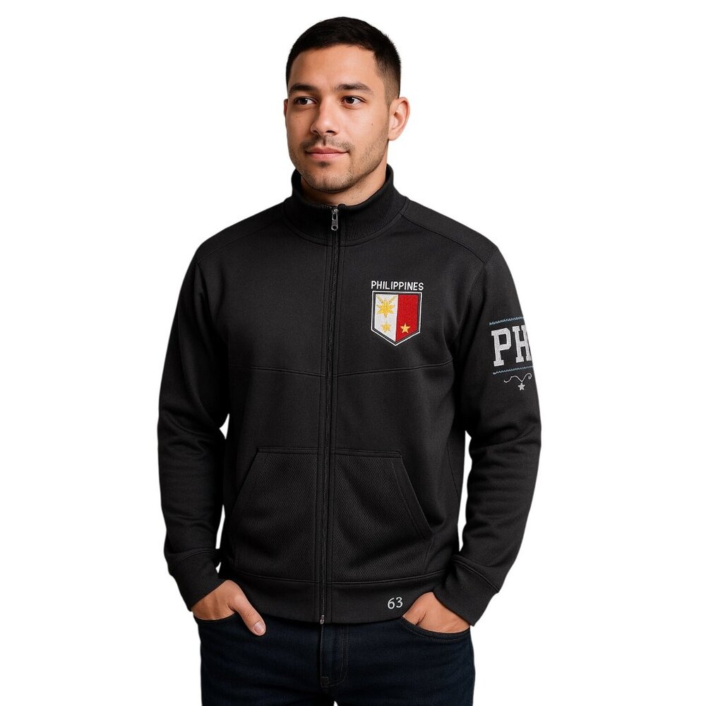 My Philippines Men's Black Crest Track Jacket Full Zip L